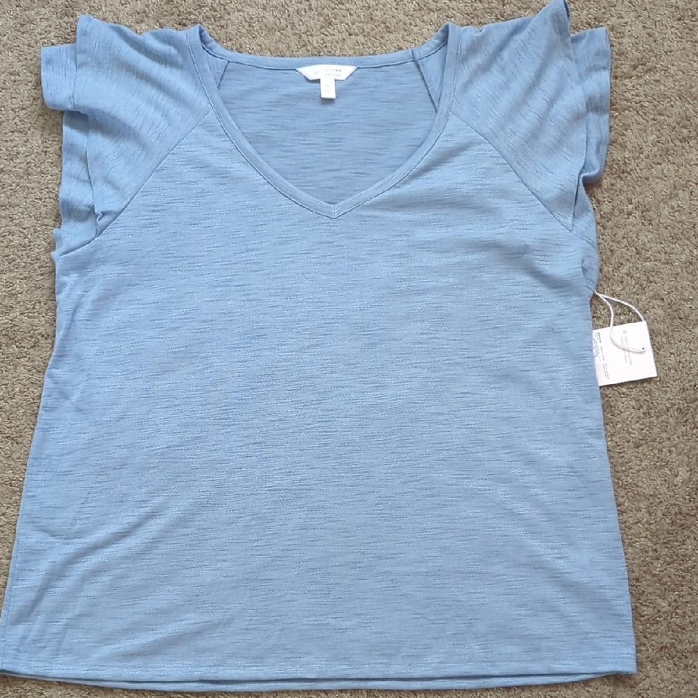 Blue V-Neck Women's Top